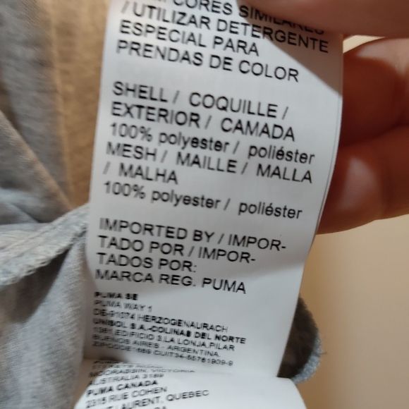 Puma - Grey - Dry Cell - Girls Size Medium - Workout Short Sleeve Shirt - Picture 5 of 5